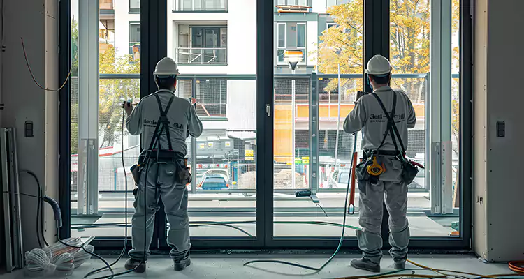 Patio Door Glass Replacement with Built-In Blinds in Brownsville, FL